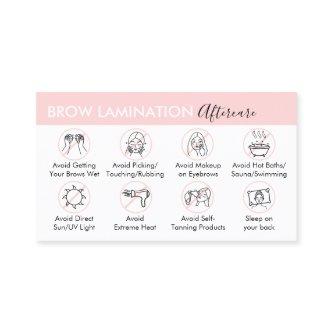 Brow Lamination Aftercare Advice Post Instruction