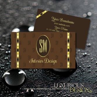 Brown and Gold with Monogram Patterned Letters