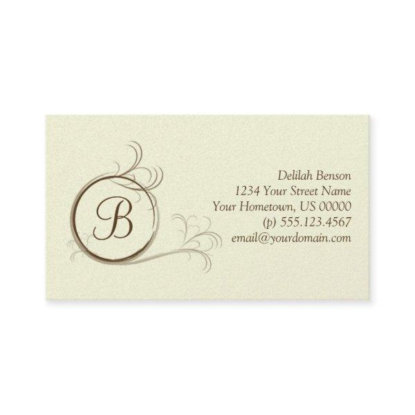 Brown and Ivory Pearlized Monogram