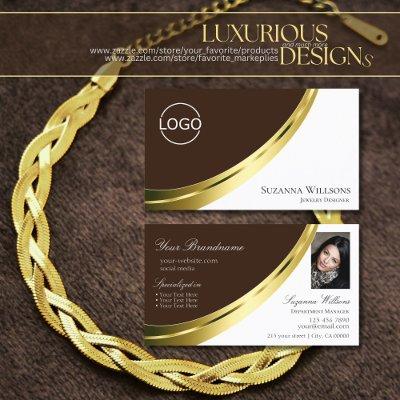 Brown and White Gold Decor with Logo and Photo