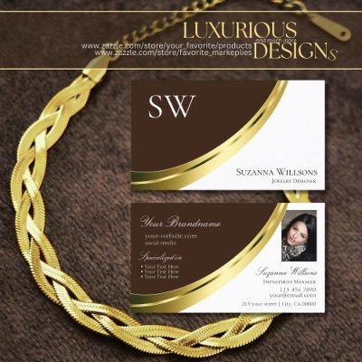 Brown and White Gold Decor with Monogram and Photo