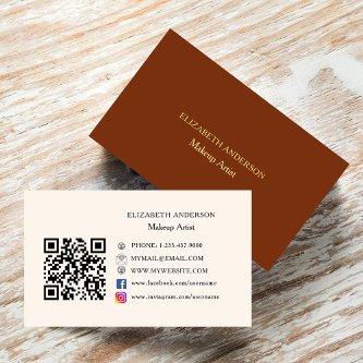 Brown beige Qr code Instagram Facebook