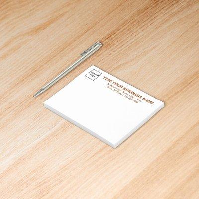 Brown Business Brand Texts on Rectangle Post-it Notes