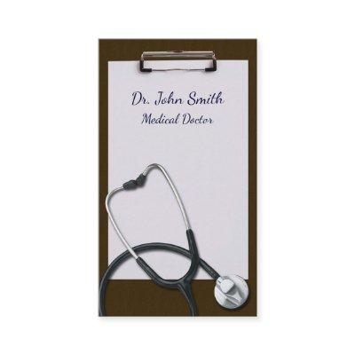 Brown Clipboard with Medical Stethoscope