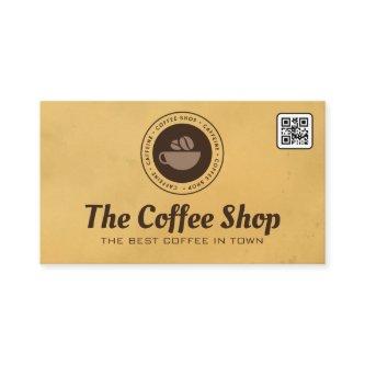Brown Coffee Cup and Beans Logo