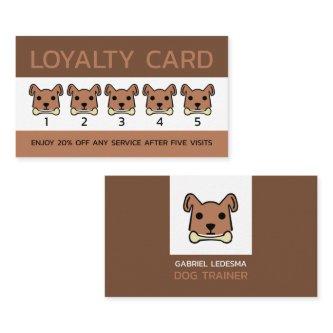 Brown Dog, Dog Trainer Business Loyalty Card