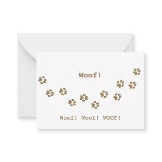 Brown Dog Paw Prints Pet Owner's Cute Personalized Note Card