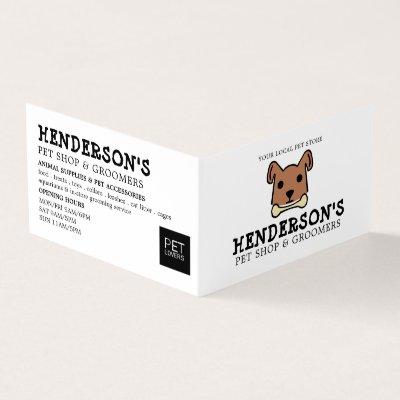 Brown Dog with Bone, Pet Store & Groomers Detailed