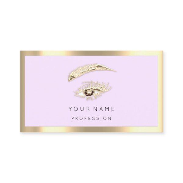 Brown Eyelash Brow Makeup Logo Qr Code Pink Gold