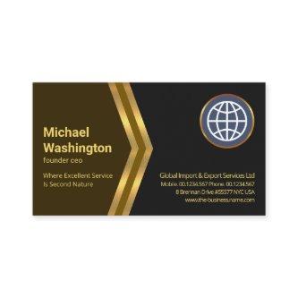 Brown Gold Arrows Gold Globe Import Export