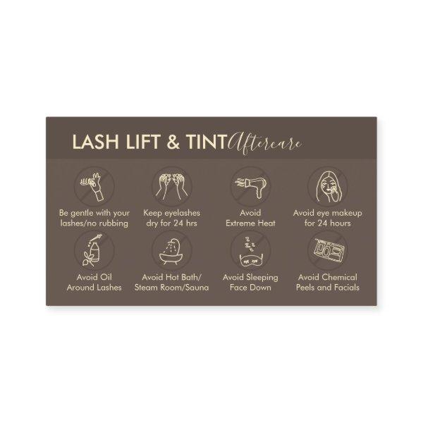 Brown Gold Lash Lift Tint Aftercare Instructions