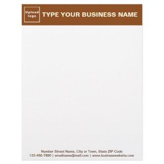 Brown Header and Texts on Footer of Business Letterhead