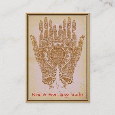 Brown Henna Hands Yoga Studio