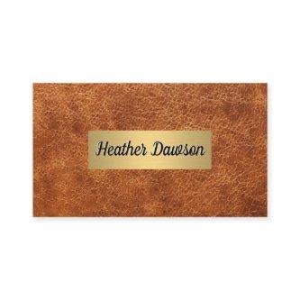Brown Leather and Metallic Gold Frame