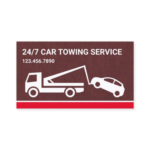 Brown Leather Car Towing Service Tow Truck