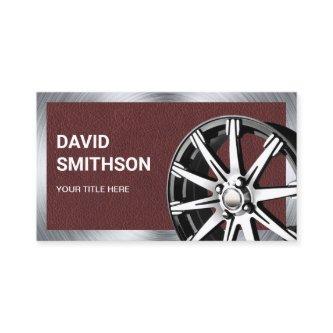 Brown Leather Chrome Car Alloy Wheel Rim Mechanic