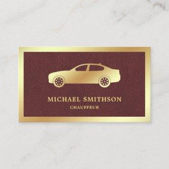 Brown Leather Gold Car Professional Chauffeur