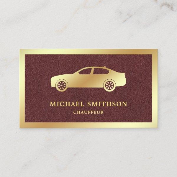 Brown Leather Gold Car Professional Chauffeur