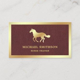 Brown Leather Gold Foil Horse Riding Instructor
