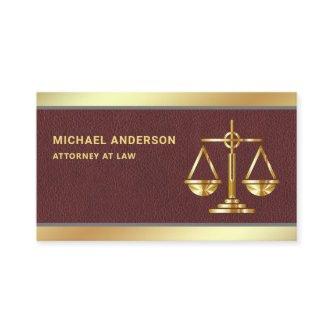 Brown Leather Gold Justice Scale Lawyer Attorney