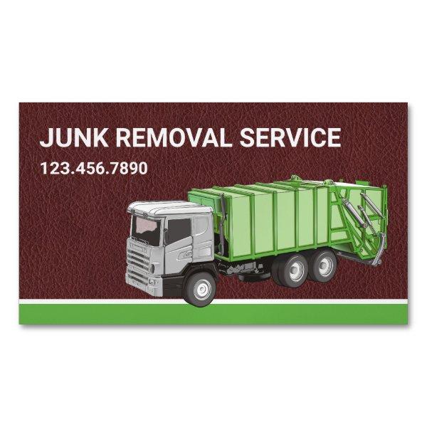 Brown Leather Junk Removal Service Garbage Truck  Magnet
