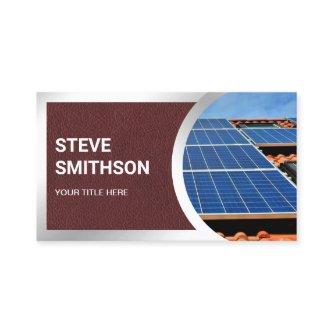 Brown Leather Steel Rooftop Solar Panels