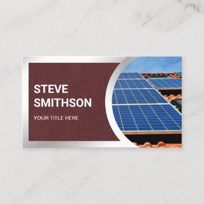 Brown Leather Steel Rooftop Solar Panels