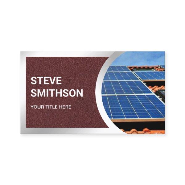 Brown Leather Steel Rooftop Solar Panels