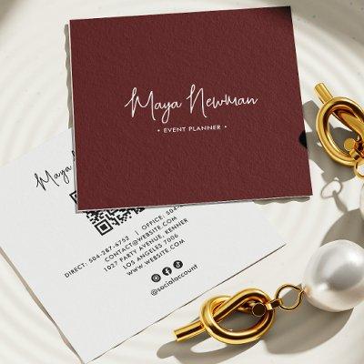 Brown Modern Elegant Minimal QR Code Professional  Square