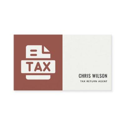 BROWN RUST MODERN TAX RETURN AGENT PREPARER ICON