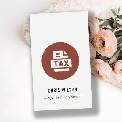 BROWN RUST MODERN TAX RETURN AGENT PREPARER ICON