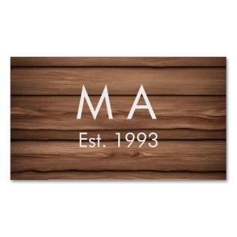 Brown rustic boho add name letter year date text  magnet