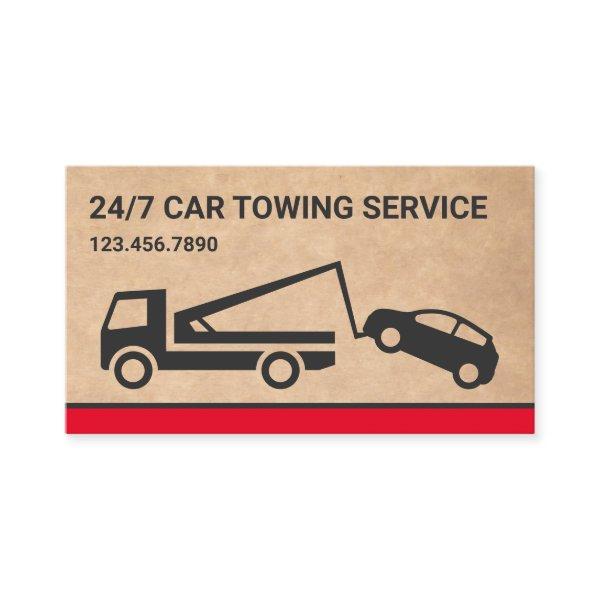 Brown Rustic Kraft Car Towing Service Tow Truck