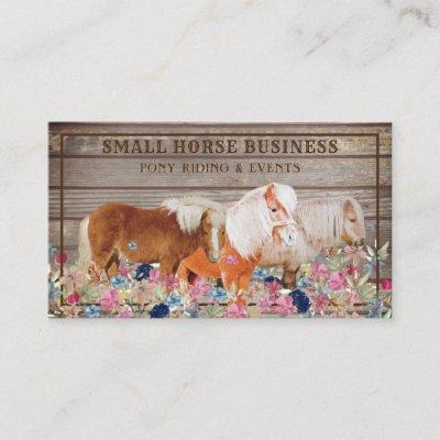 Brown Rustic Wood Ride Pony Floral Small Horse