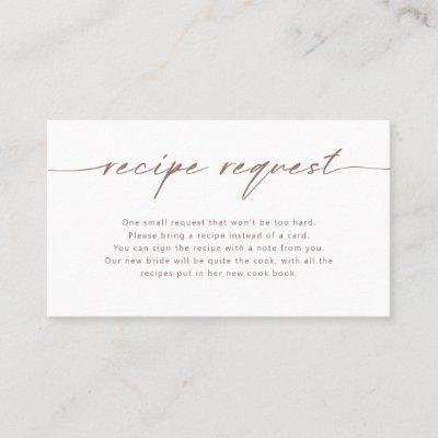 Brown Script Bridal Recipe Request Card