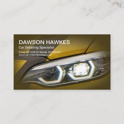 Brown Sports Car Headlights Auto Detailing