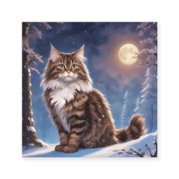 Brown spotted Siberian Cat the wizard, fantasy, an Square