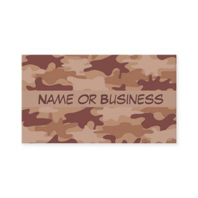 Brown Tan Camo Camouflage Name Personalized