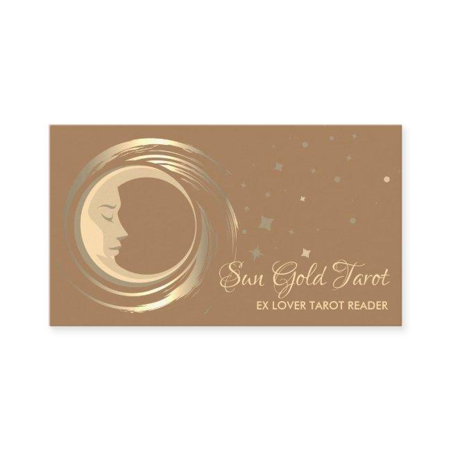 Brown Tarot Reader Stars Moon Sun Celestial