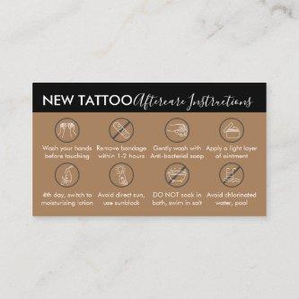 Brown Theme Body Art Aftercare Instruction Tattoo