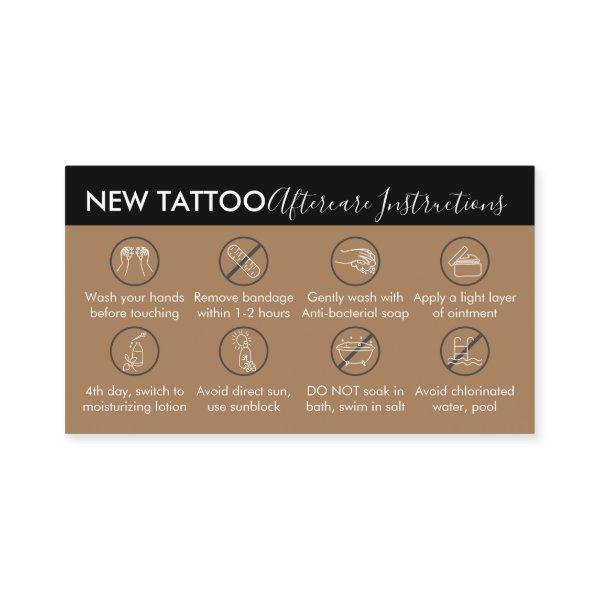 Brown Theme Body Art Aftercare Instruction Tattoo