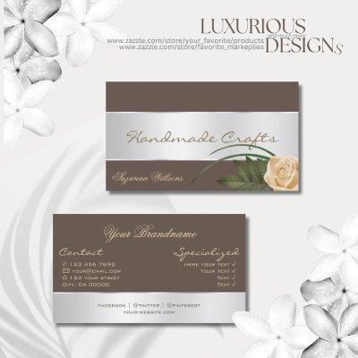 Brown with Silver Decor and Gorgeous Rose Flower