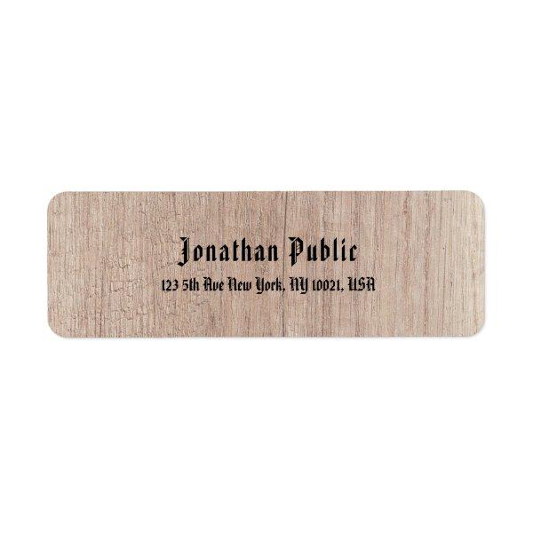 Brown Wood Board Look Old Style Text Script Label