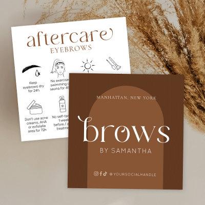 Brows Aftercare Cards Modern Boho Terracotta