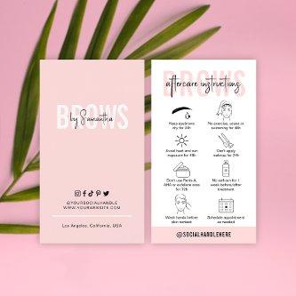 Brows Aftercare Instructions Feminine Pink PMU