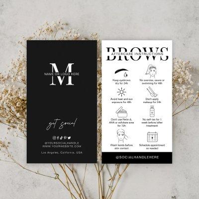 Brows Aftercare Instructions Minimalist Logo