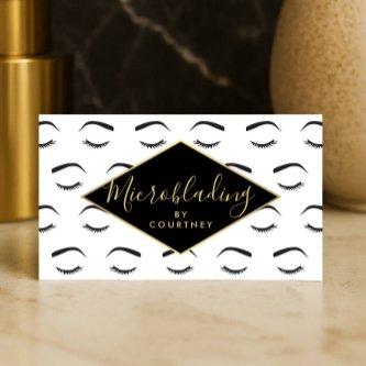 Brows and Lashes Microblading White/Black/Gold