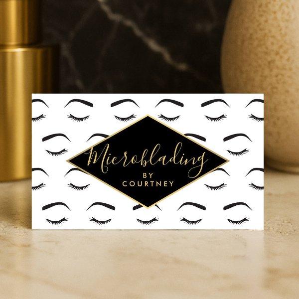 Brows and Lashes Microblading White/Black/Gold