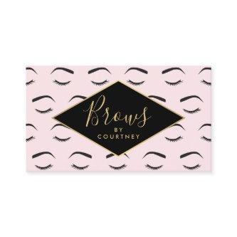 Brows and Lashes Pattern Pink/Black/Gold