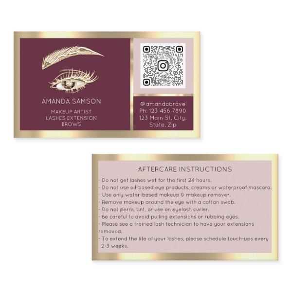 Brows Eyelash Microblade Qr Code Aftercare Rose